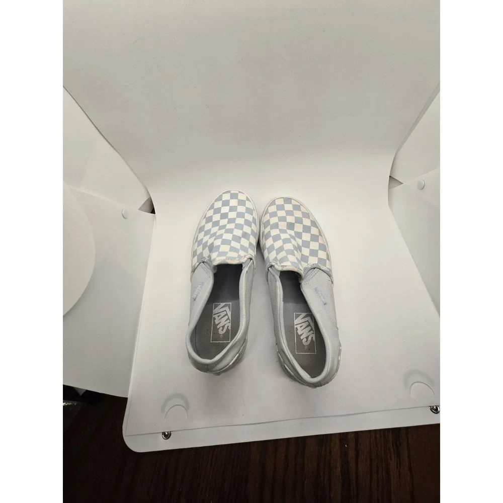 Vans Checkered Baby Blue/True White - 5.5 Mens/7  Womens dc7‎ 721356